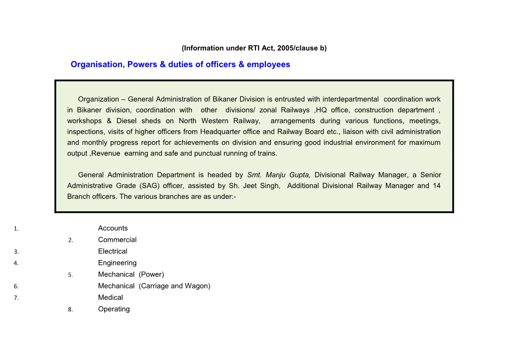 Information Under RTI Act, 2005/Clause B