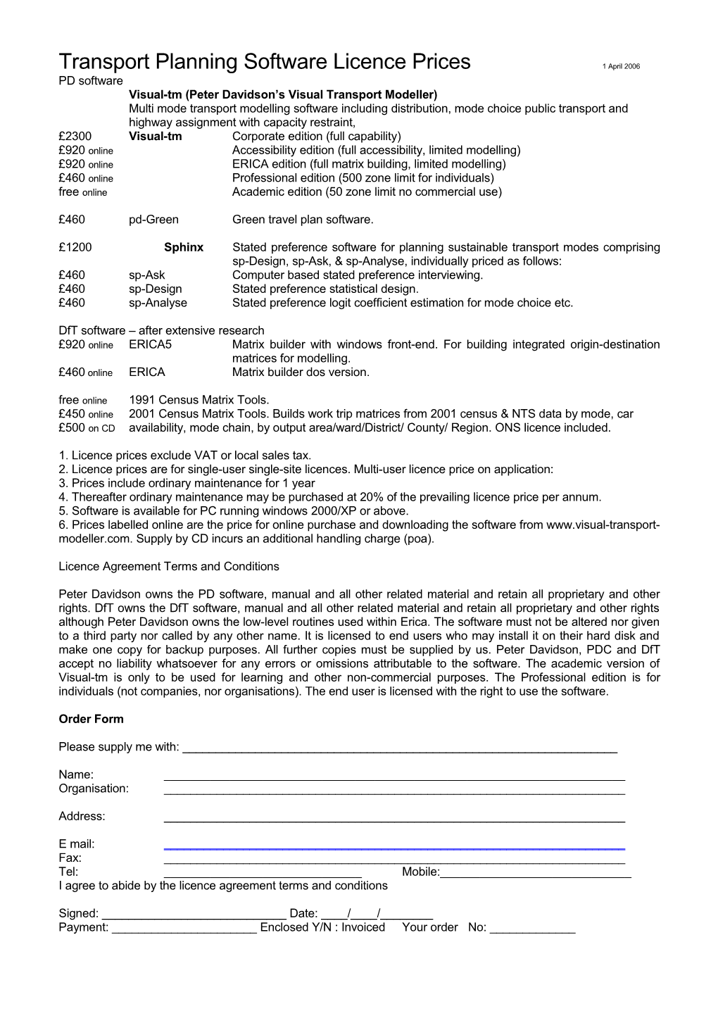 Software Licence Prices Softpric19 Sept96