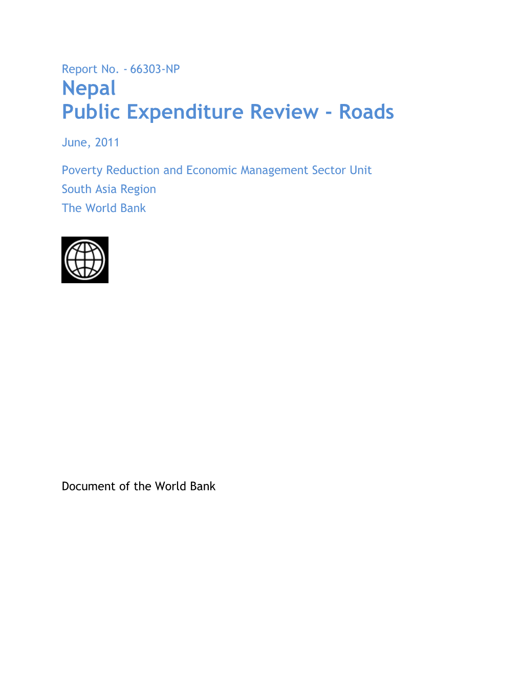 Public Expenditure Review - Roads