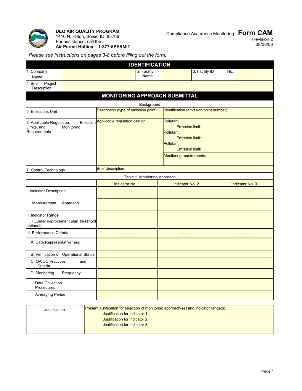 Please See Instructions on Pages 3-8 Before Filling out the Form