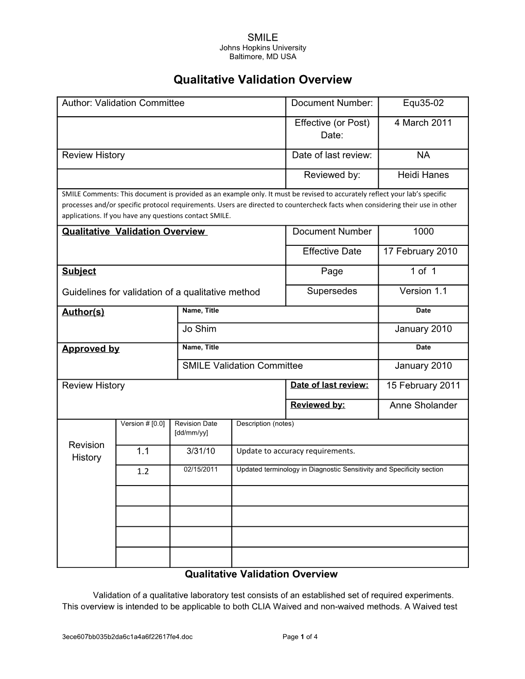 Qualitative Validation Overview