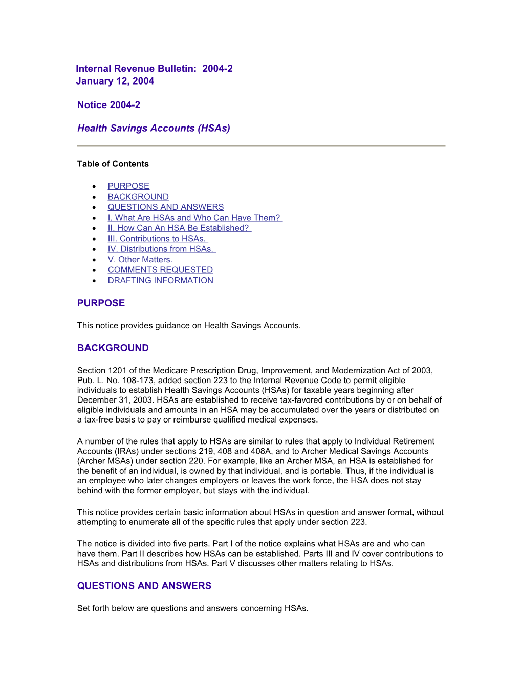 Internal Revenue Bulletin: 2004-2