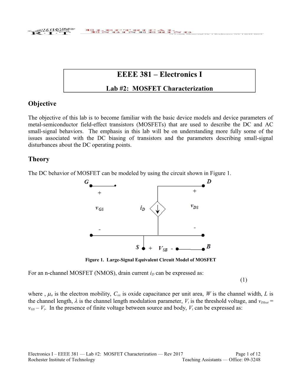 Figure 1. Large-Signal Equivalent Circuit Model of MOSFET