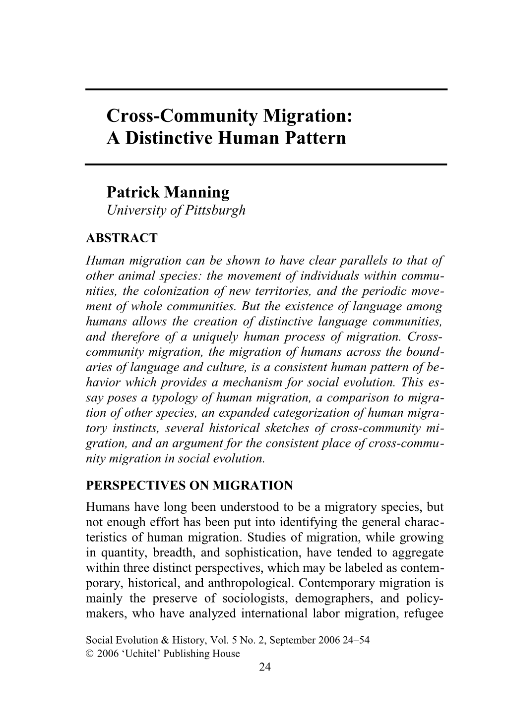 Cross-Community Migration