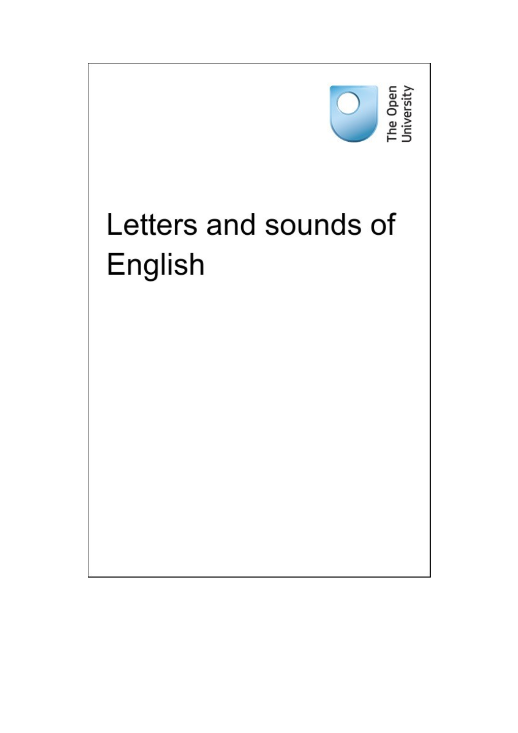 Letters and Sounds of English