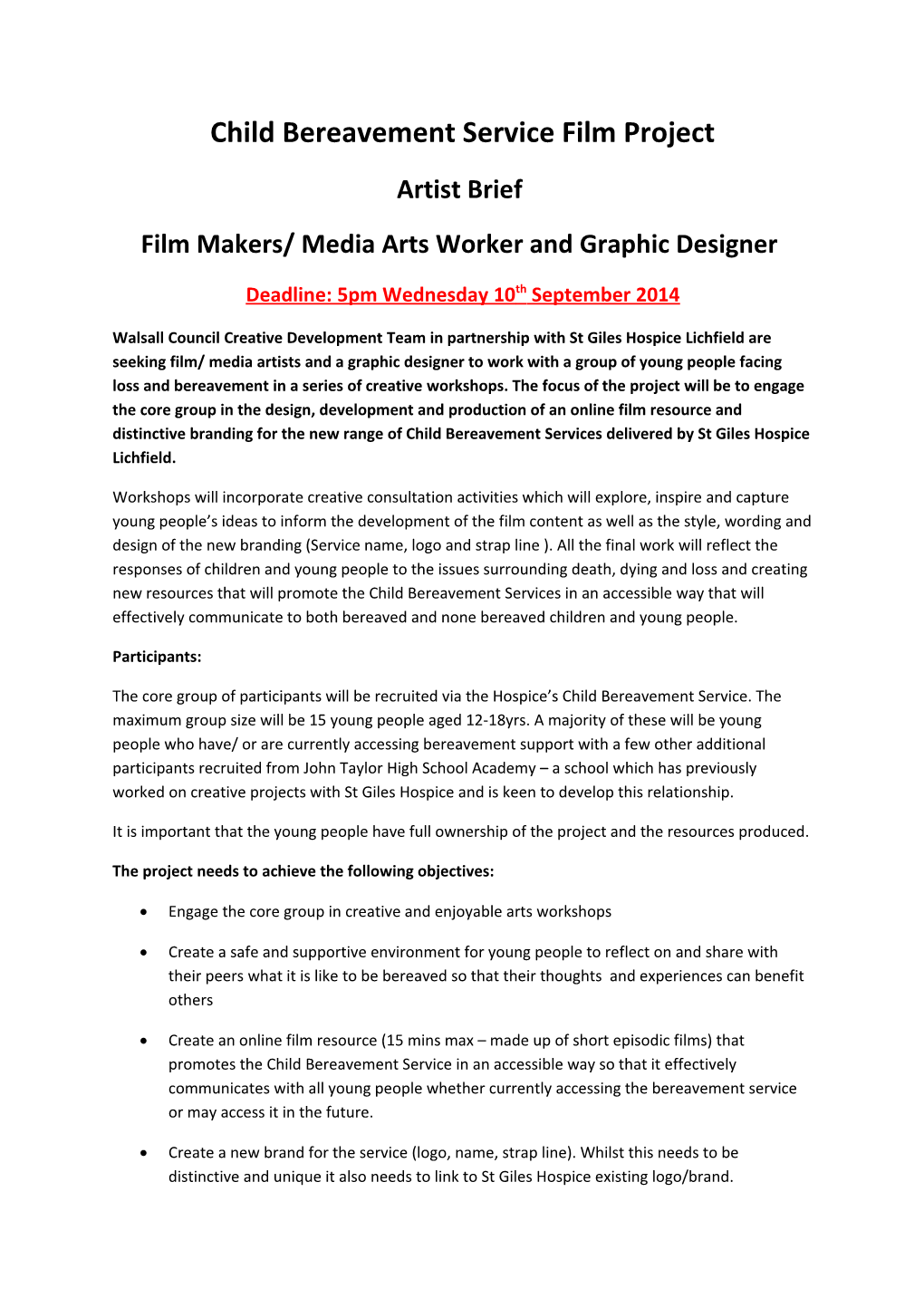 Film Makers/ Media Arts Worker and Graphic Designer