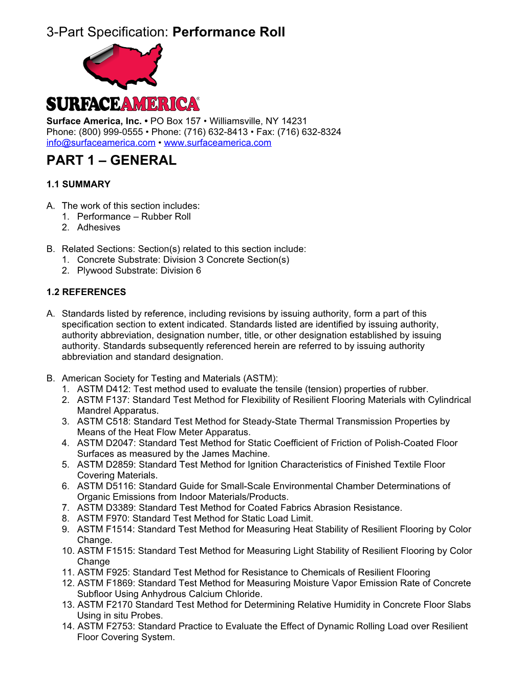 3-Part Specification:Performance Roll