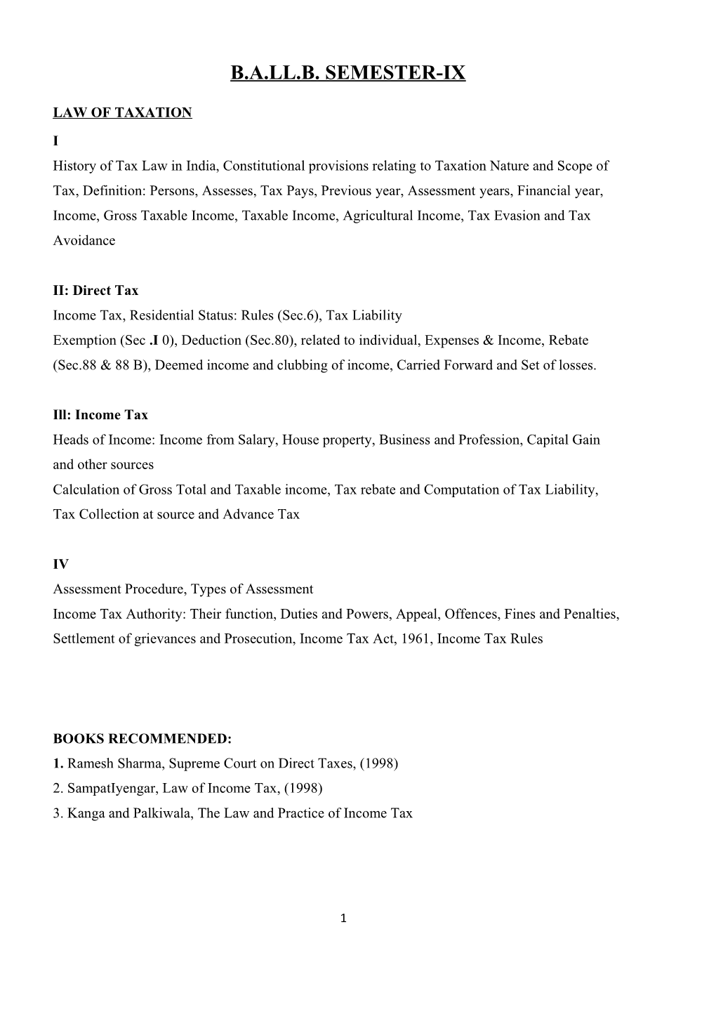 Income Tax, Residential Status: Rules (Sec.6), Taxliability