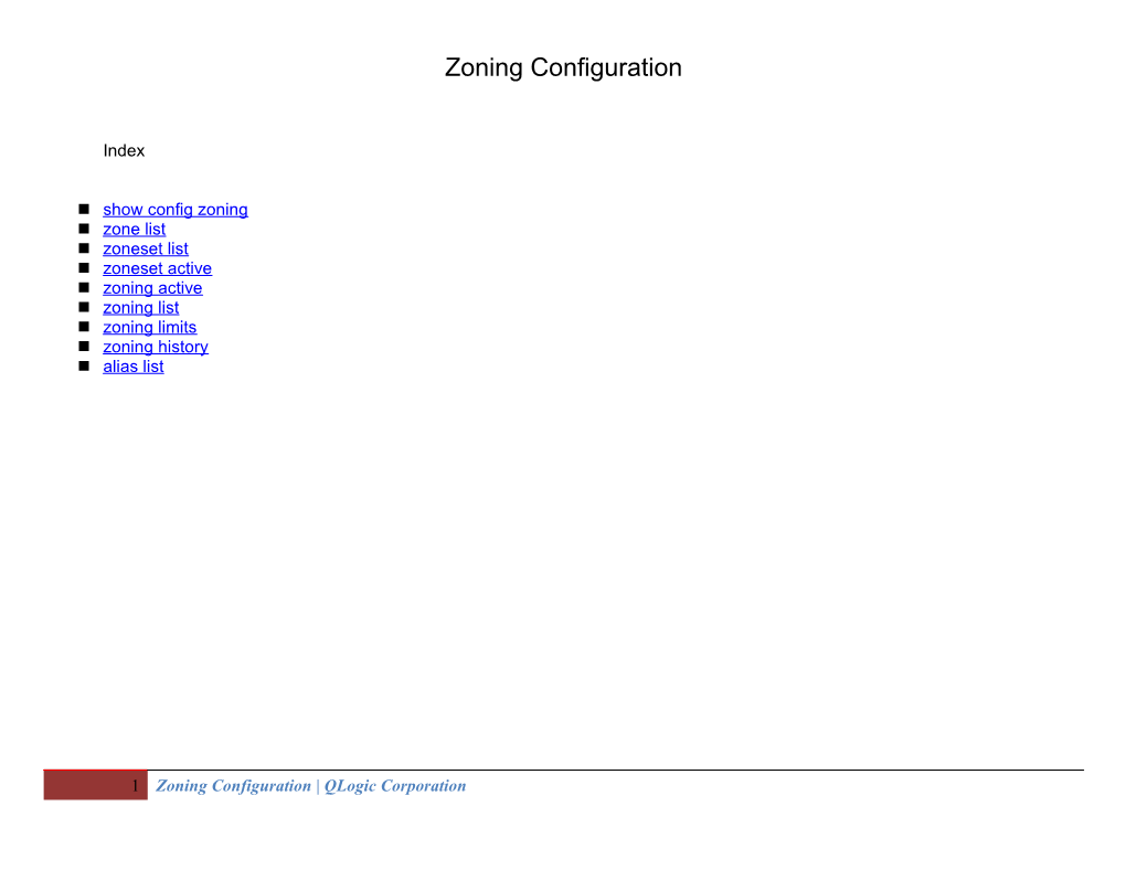 Zoning Configuration