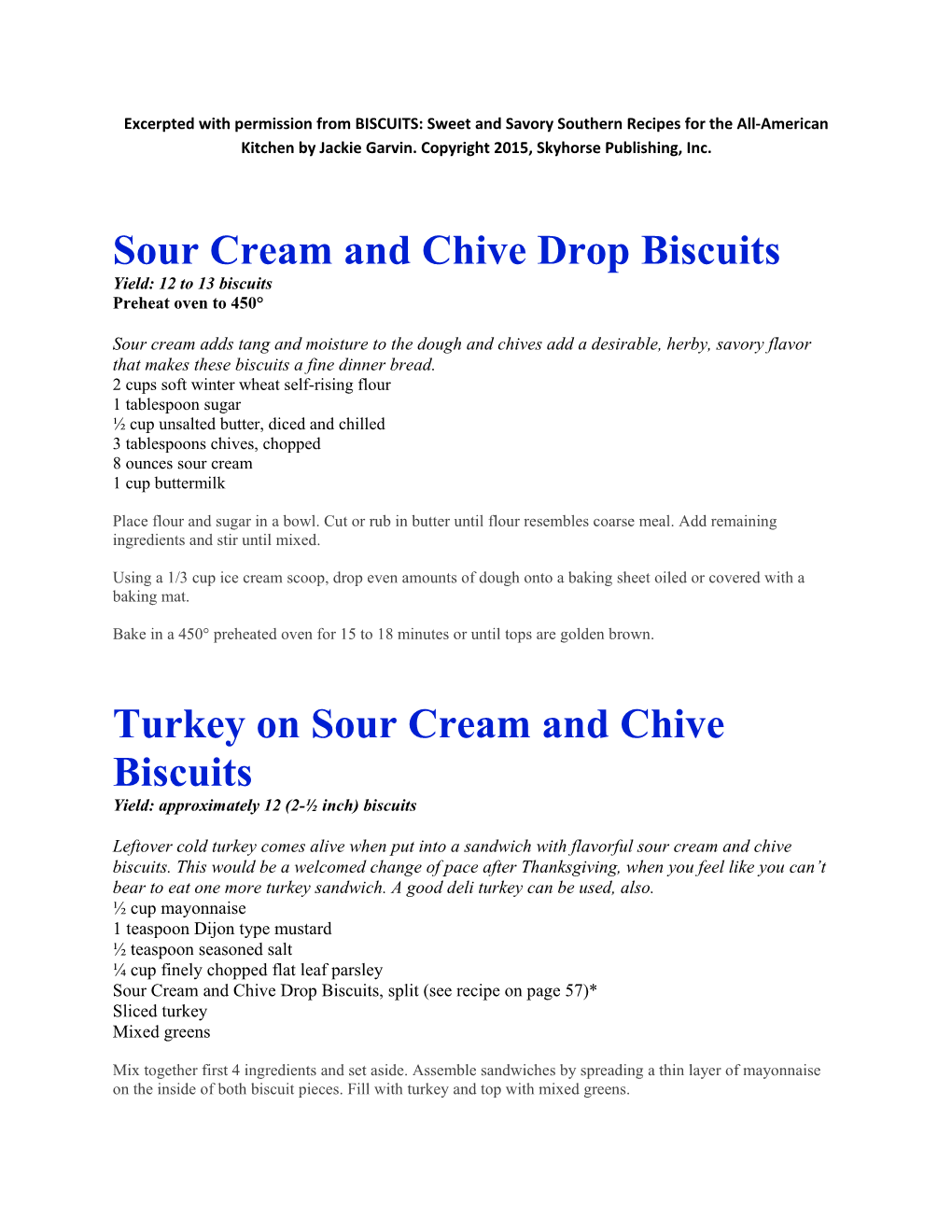 Sour Cream and Chive Drop Biscuits