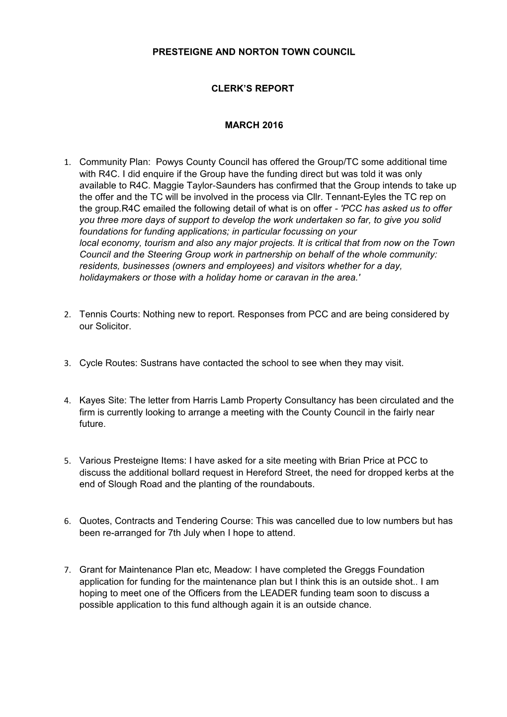 Presteigne and Norton Town Council