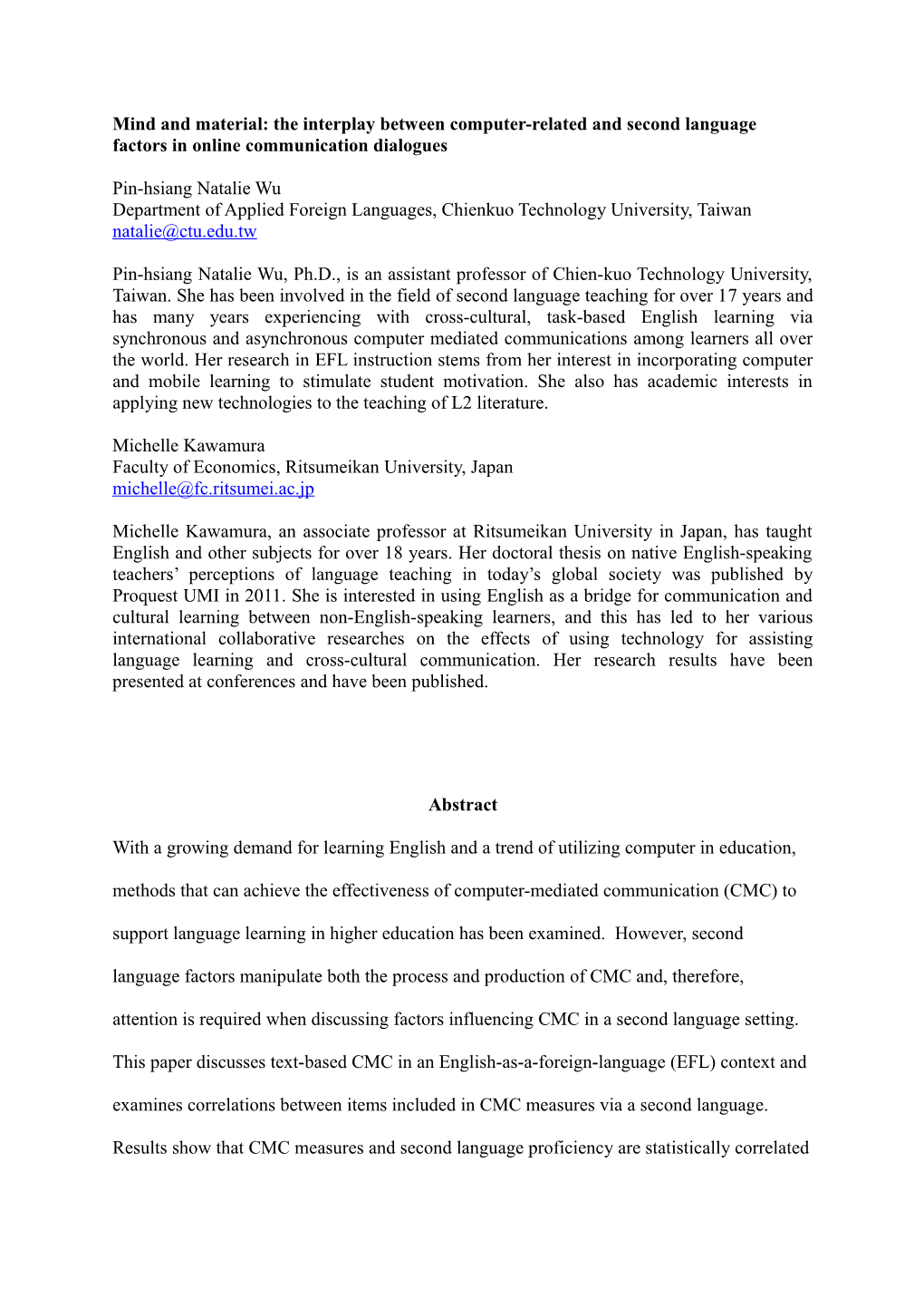 Mind and Material: Understanding the Interplay Between Computer-Related and Second Language