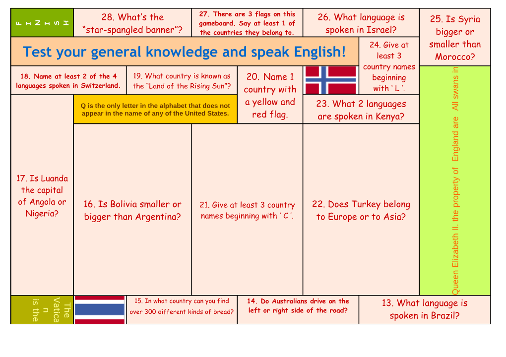 Countries - Continents - Languages - Flags