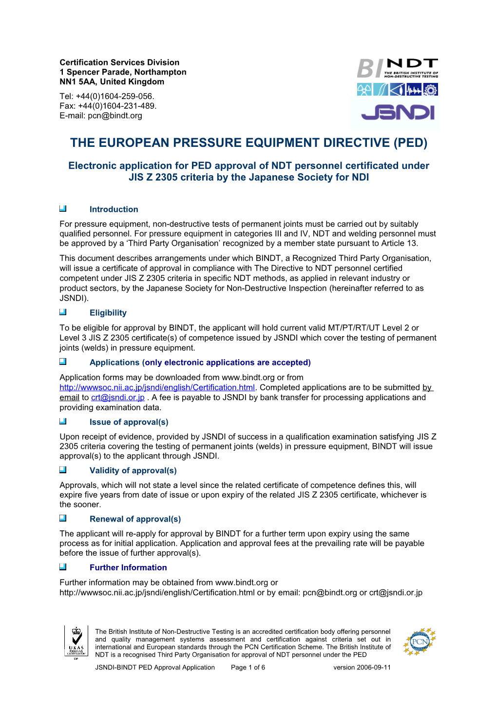 The European Pressure Equipment Directive (Ped)