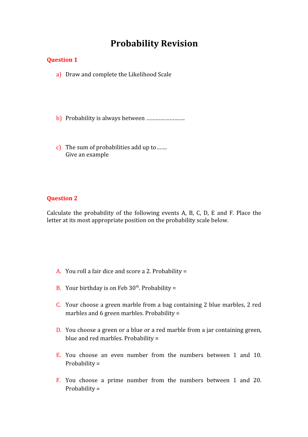 Probability Revision