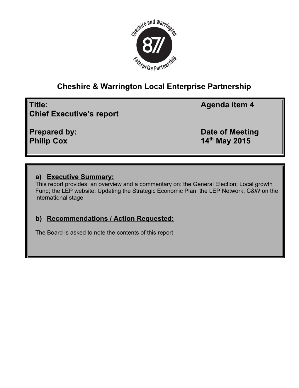 Cheshire & Warrington Economic Alliance