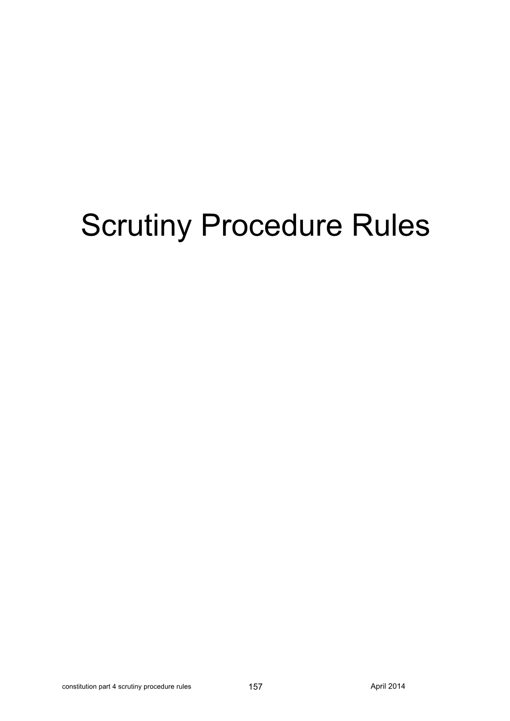 Scrutiny Procedure Rules