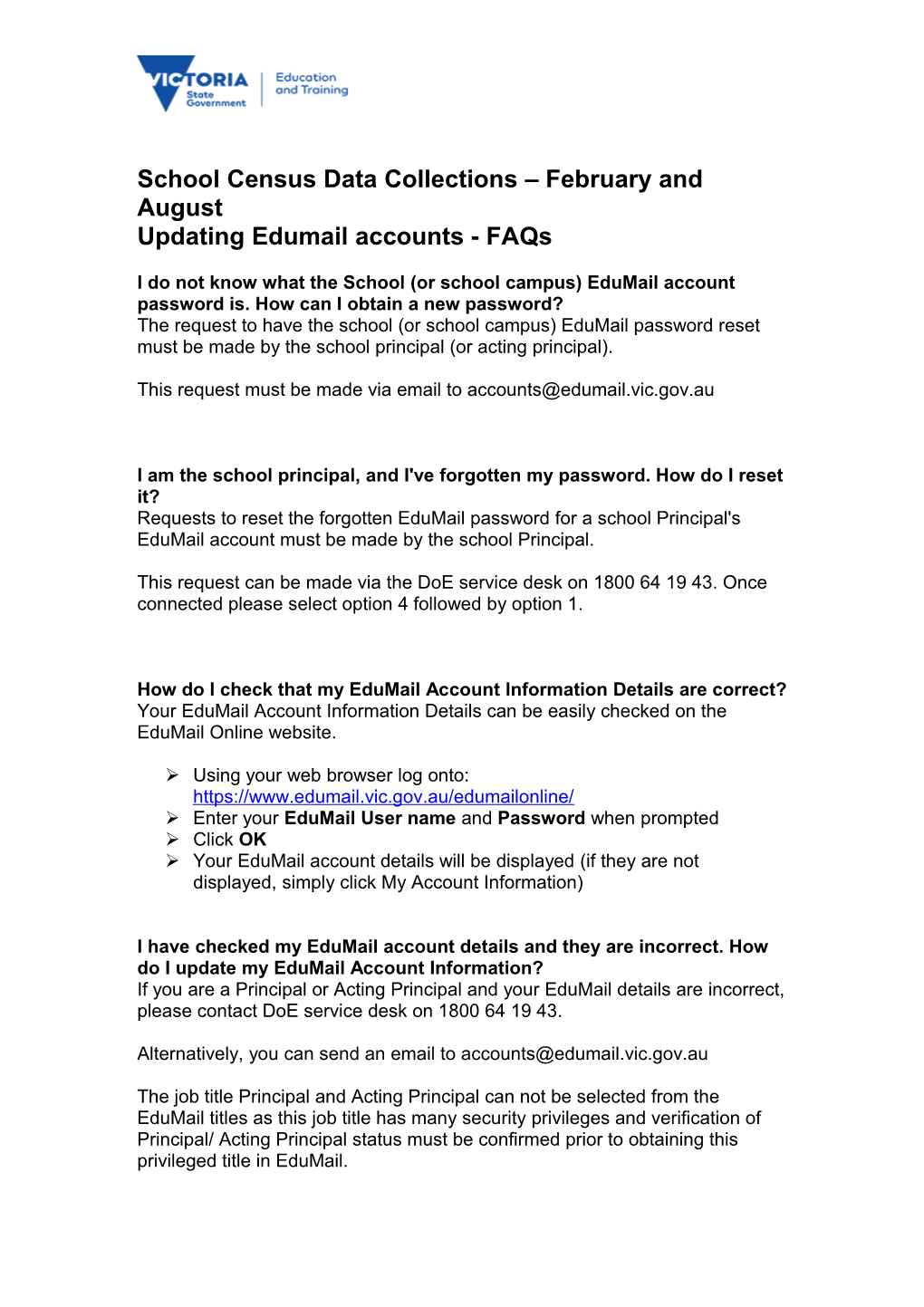 Updating Edumail Accounts