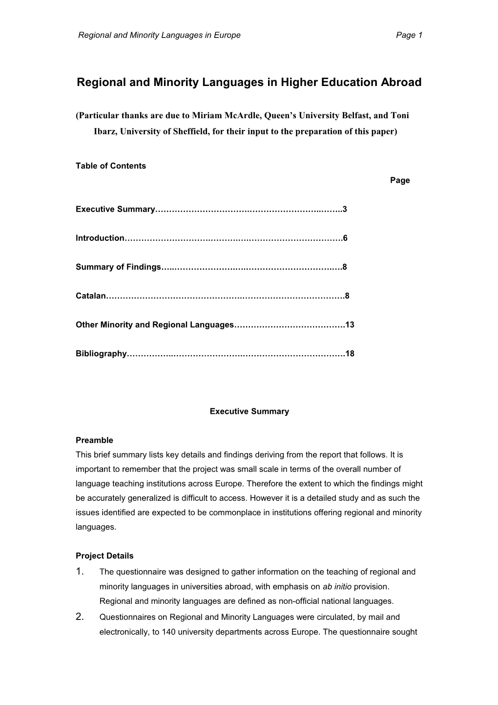 Minority Language Questionnaire Response Analysis