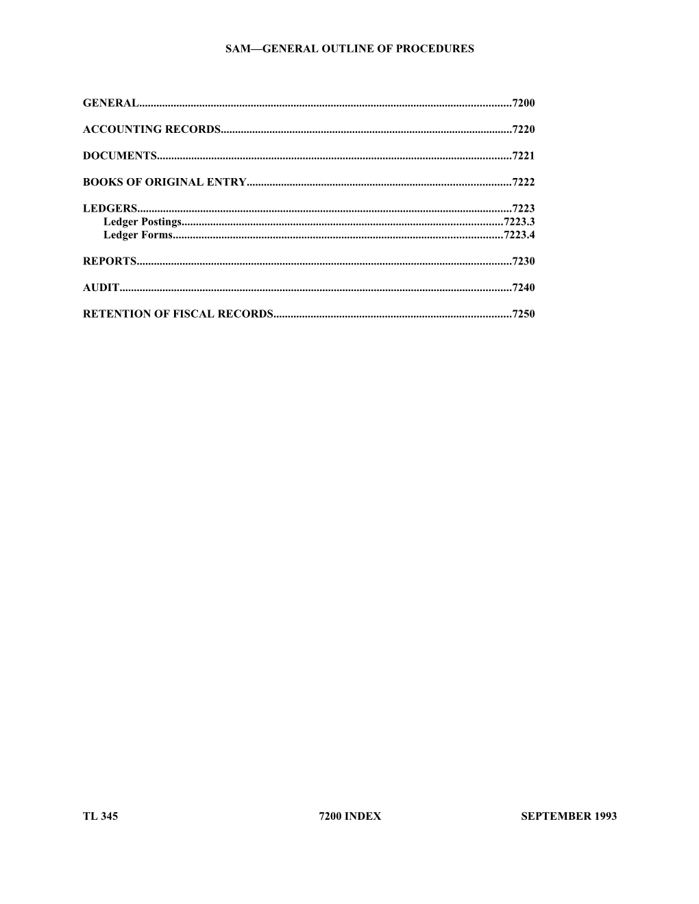 Sam General Outline of Procedures