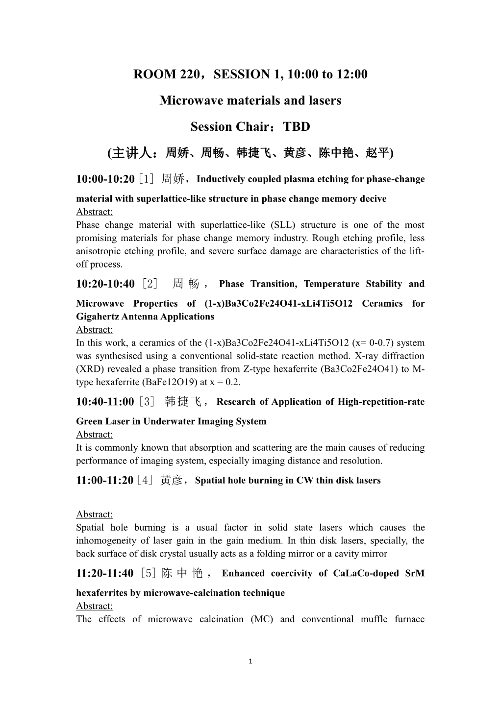 Microwave Materials and Lasers