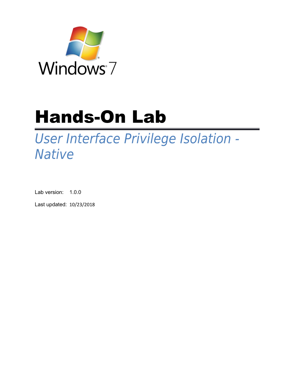 User Interface Privilege Isolation - Native