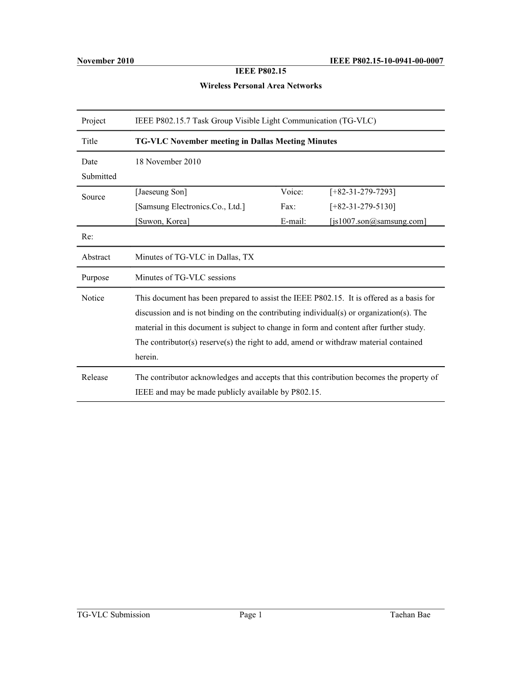 VLC Meeting Minutes- Ad Hoc July in San Jose