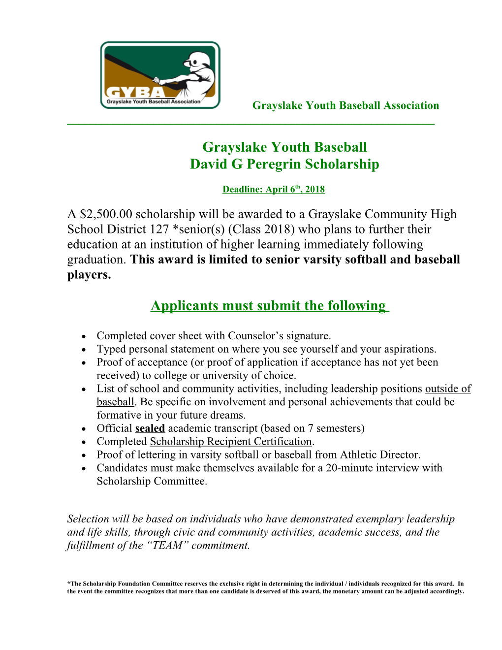 Grayslake Youth Baseball Association