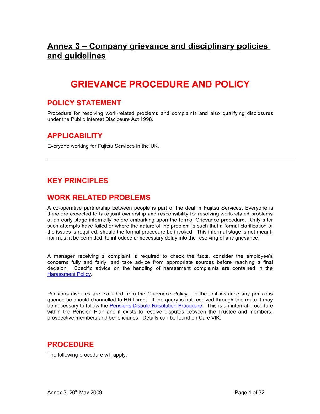 Annex 3 Company Grievance and Disciplinary Policies and Guidelines