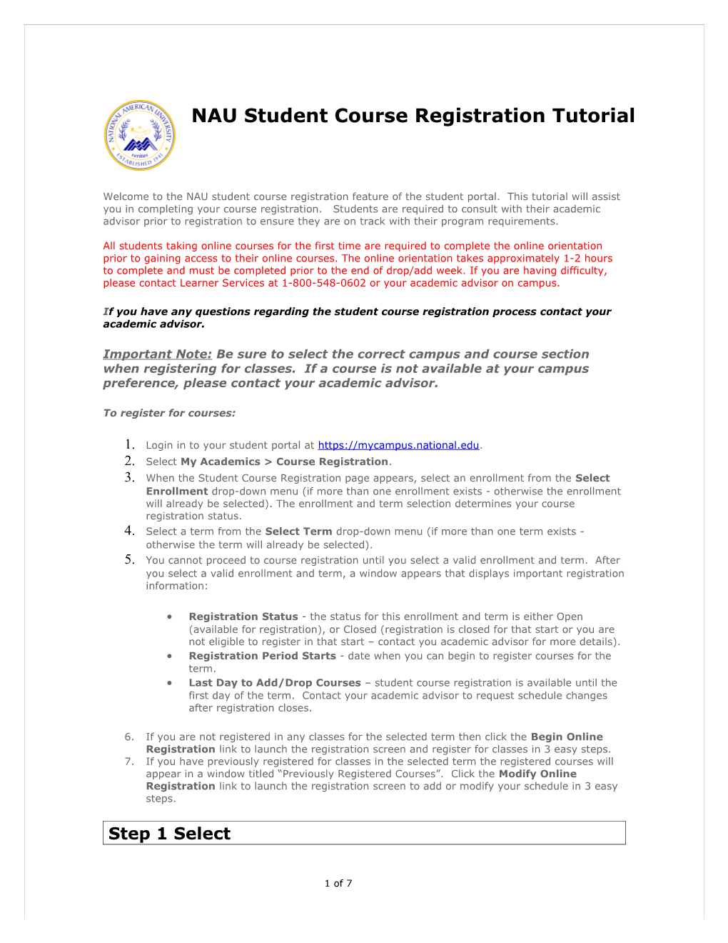 Student Course Registration Tutorial