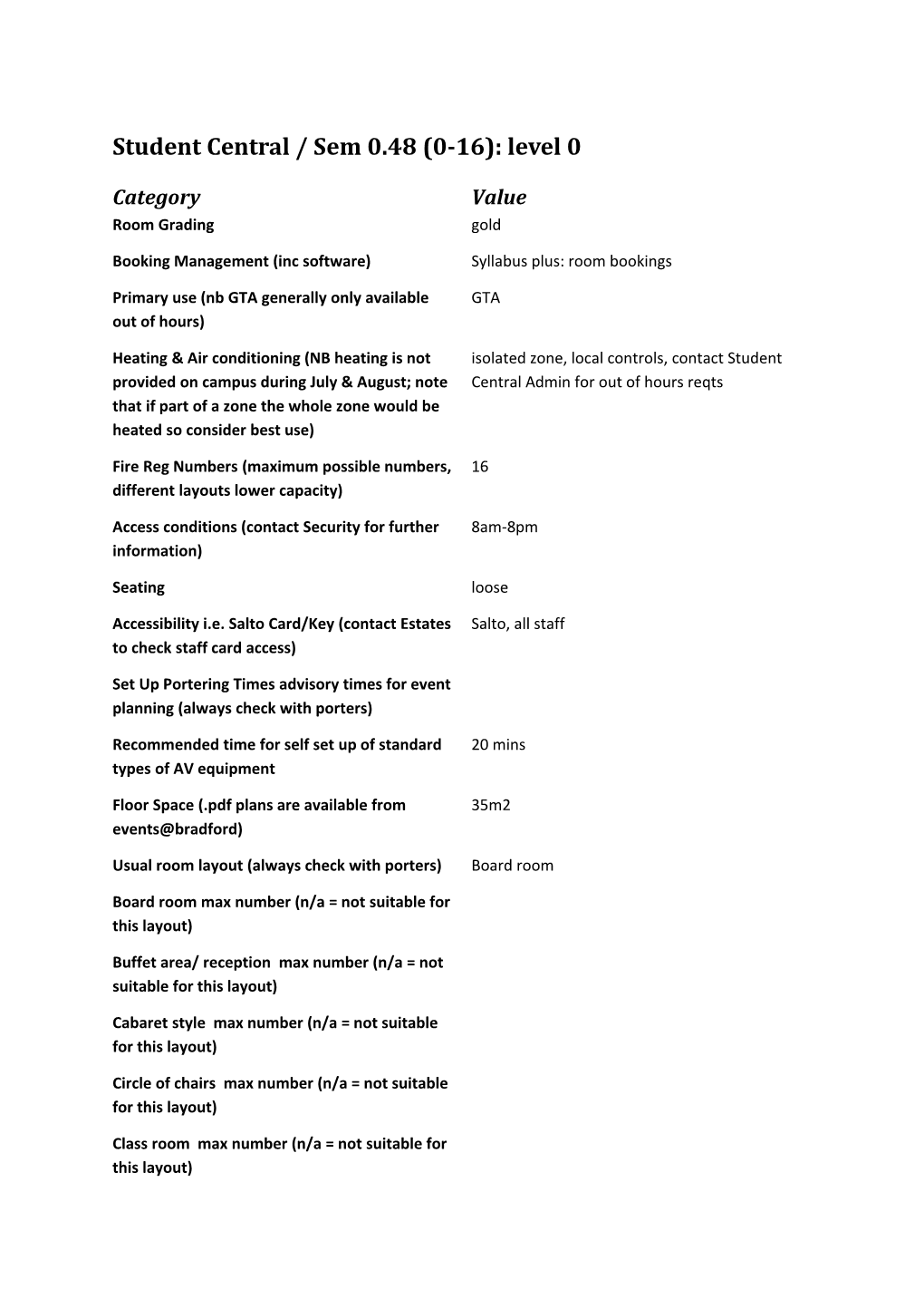 Student Central / Sem 0.48 (0-16): Level 0