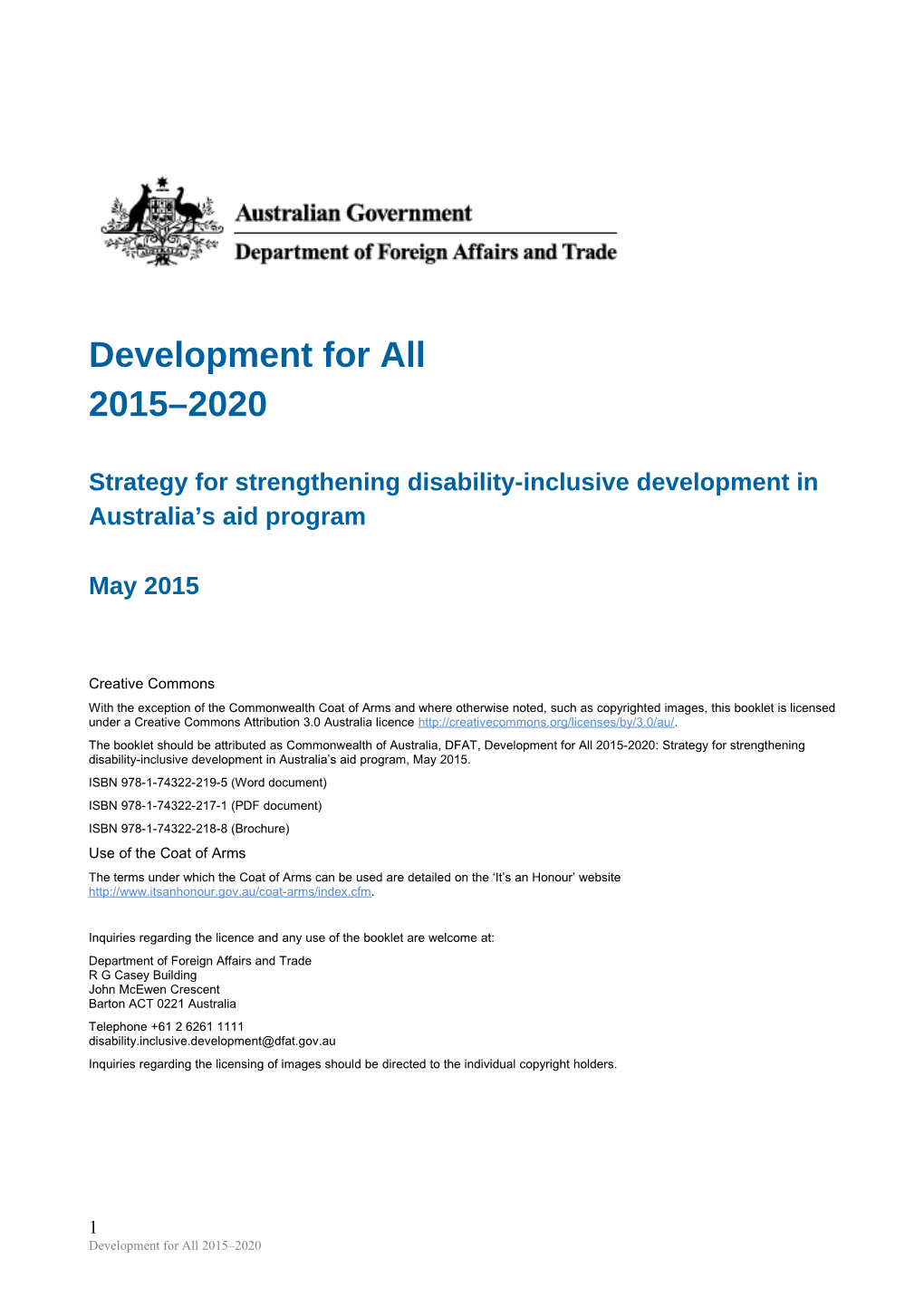 Strategy for Strengthening Disability-Inclusive Development in Australia S Aid Program