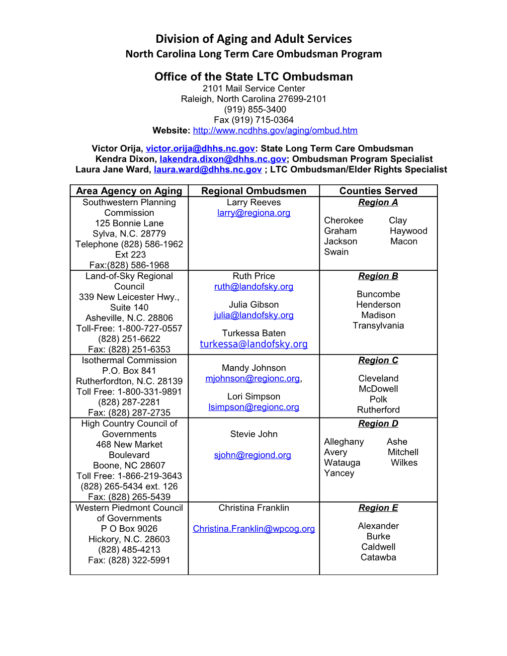 Division of Aging and Adult Services