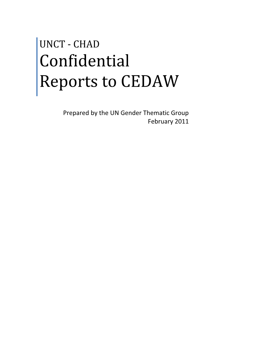 Confidential Reports to CEDAW