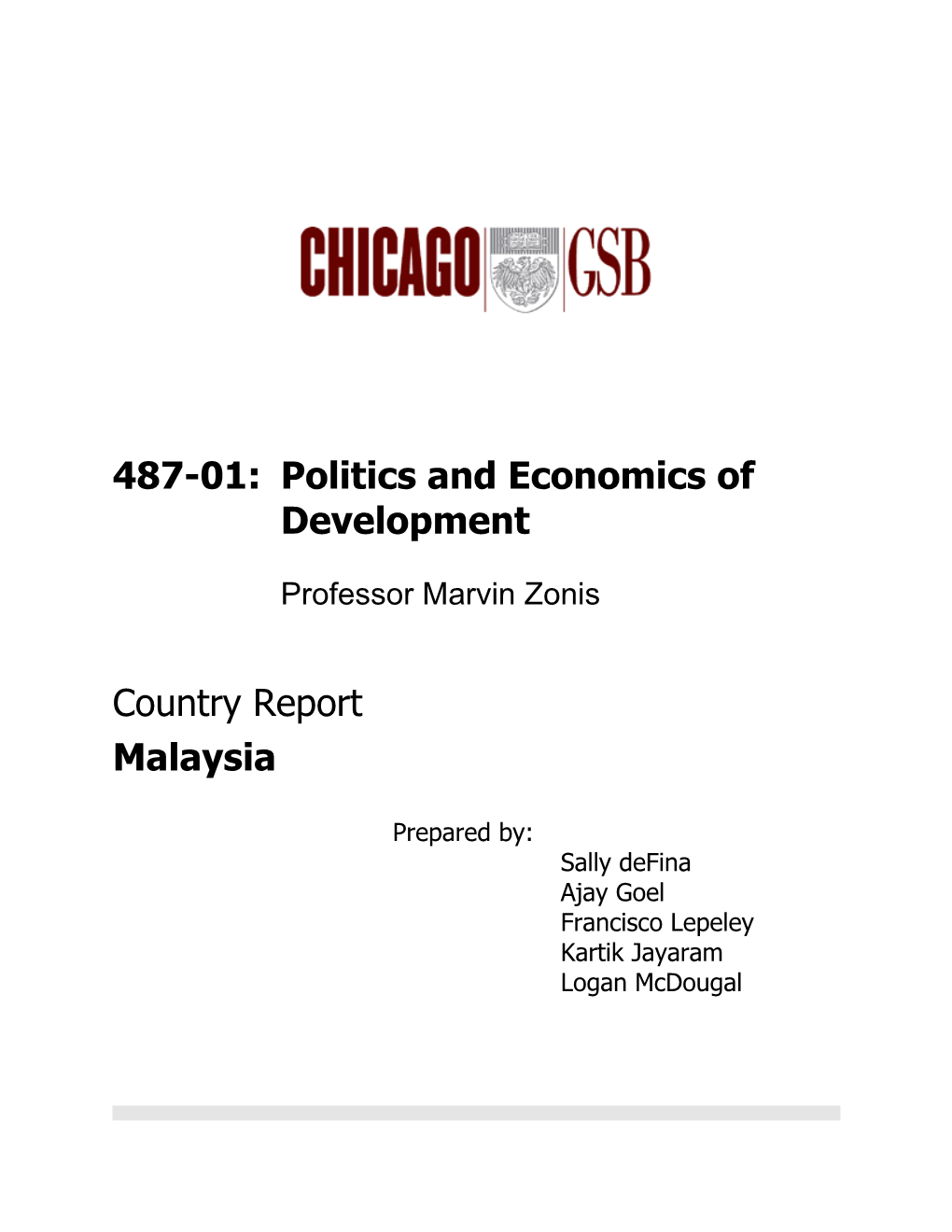 487-01:Politics and Economics of Development