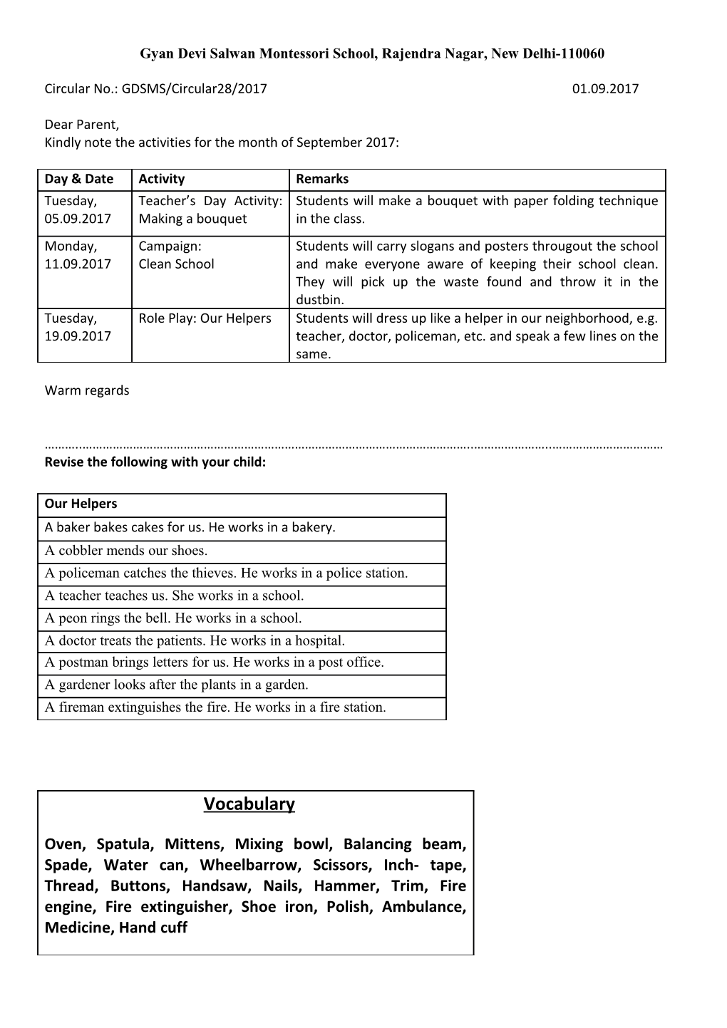 Gyan Devi Salwan Montessori School, Rajendra Nagar, New Delhi-110060