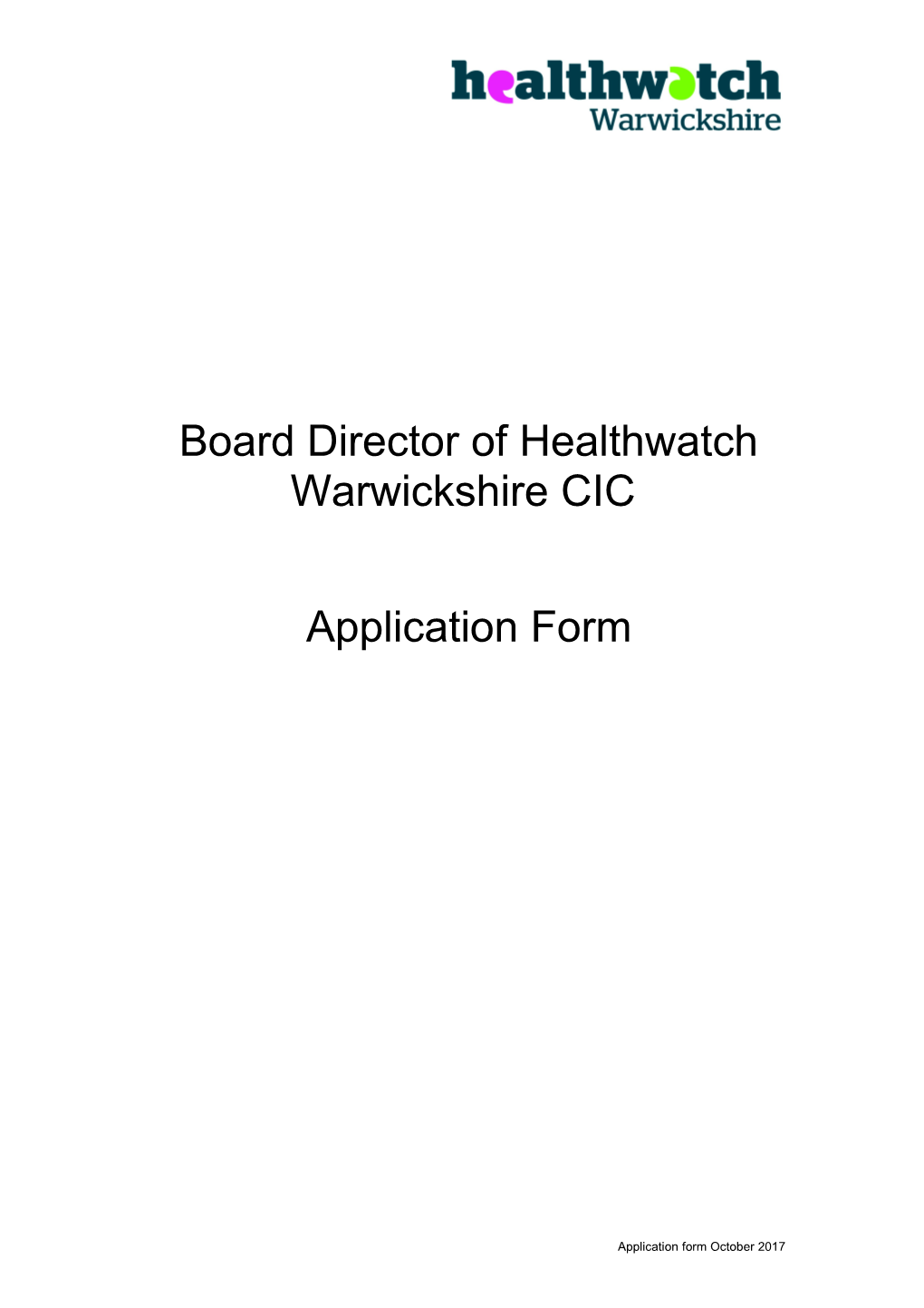 Board Director of Healthwatch