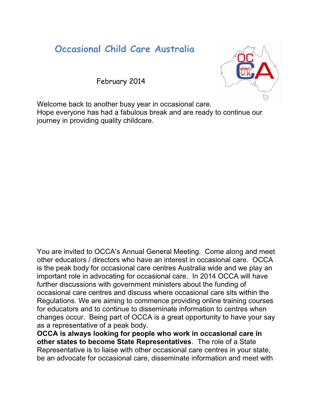 Occasional Child Care Australia
