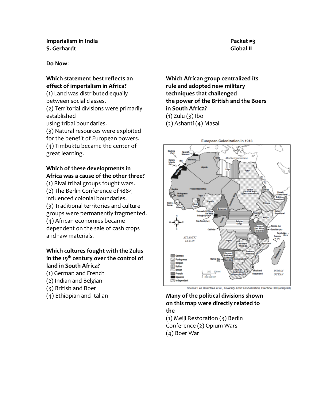 Which Statement Best Reflects an Effect of Imperialism in Africa?