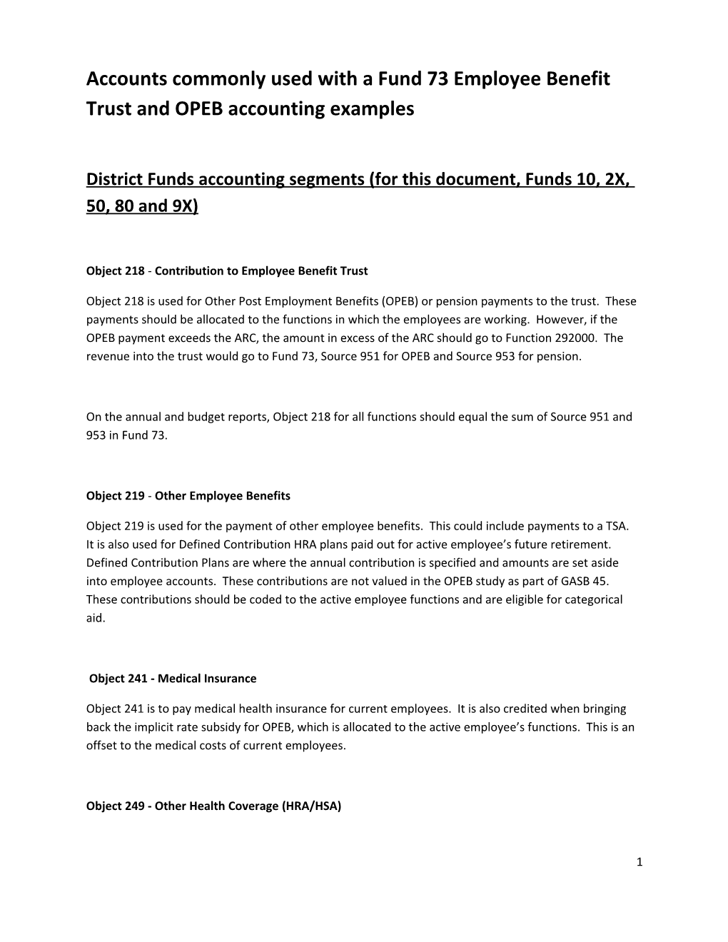 District Funds Accounting Segments (For This Document, Funds 10, 2X, 50, 80 and 9X)