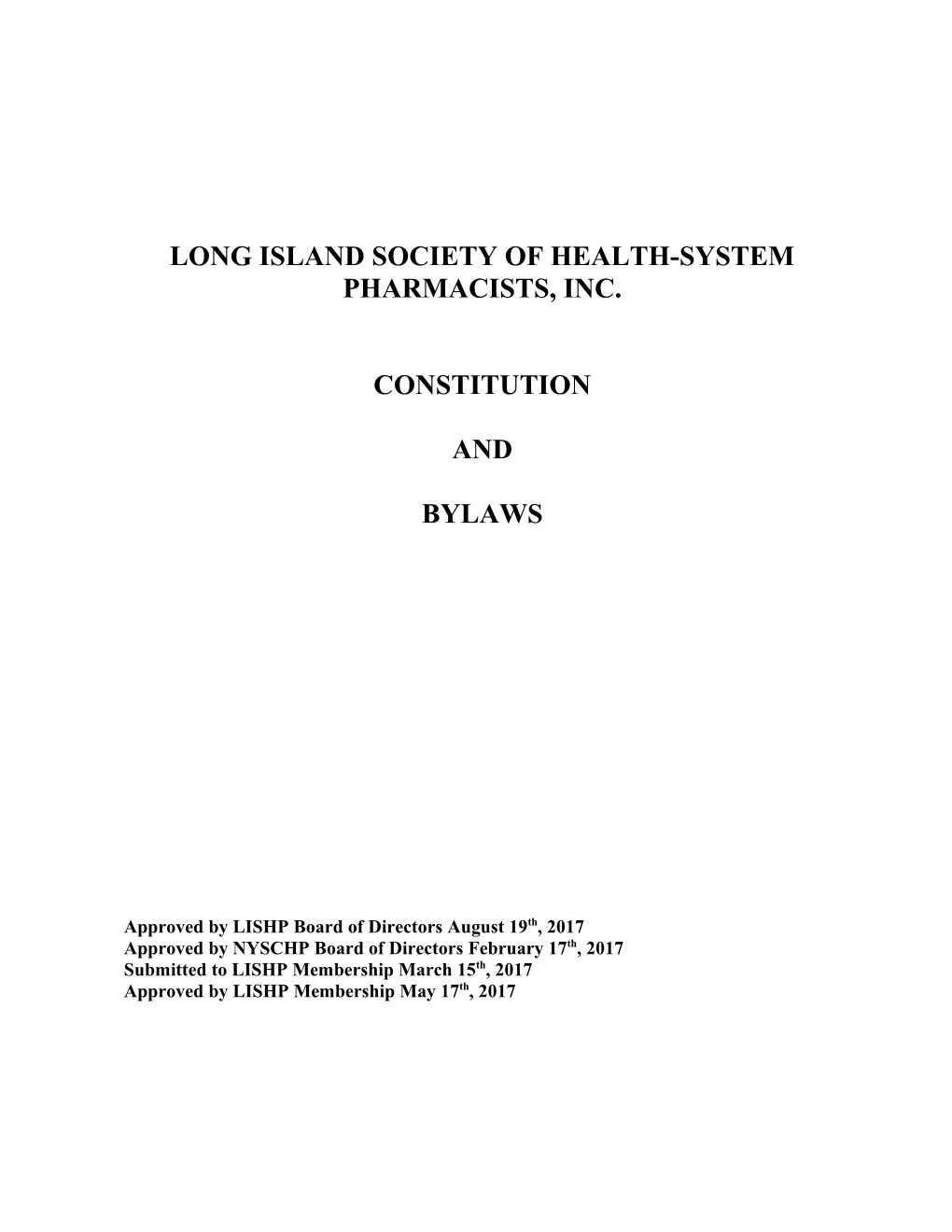 Long Island Society of Health-System Pharmacists, Inc