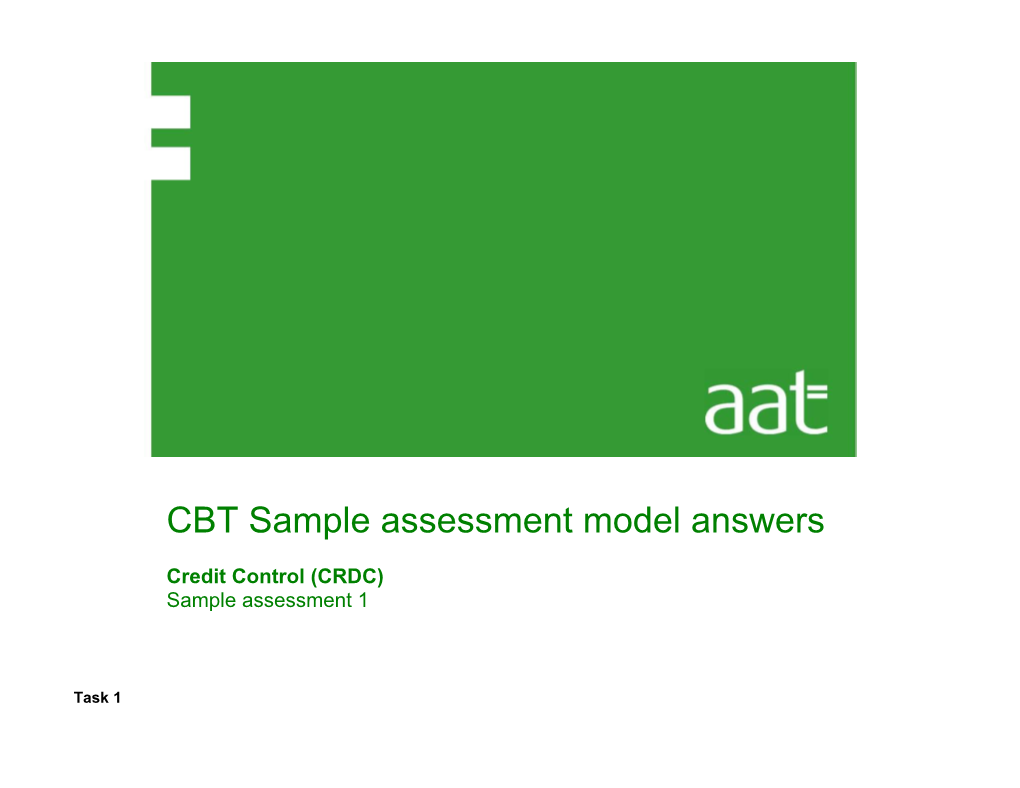 CBT Sampleassessment Model Answers