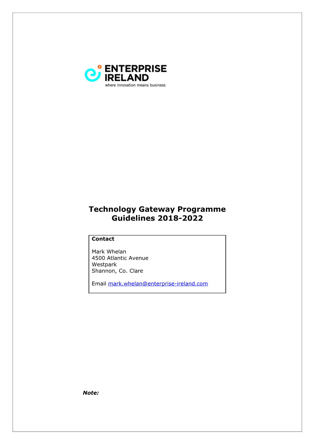 Technology Gateway Programme