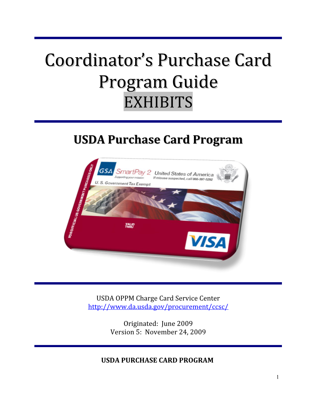 Usda Purchase Card Program