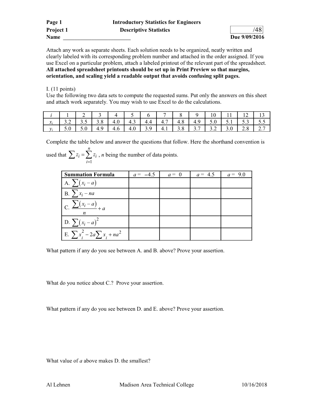 Page1introductory Statistics for Engineers