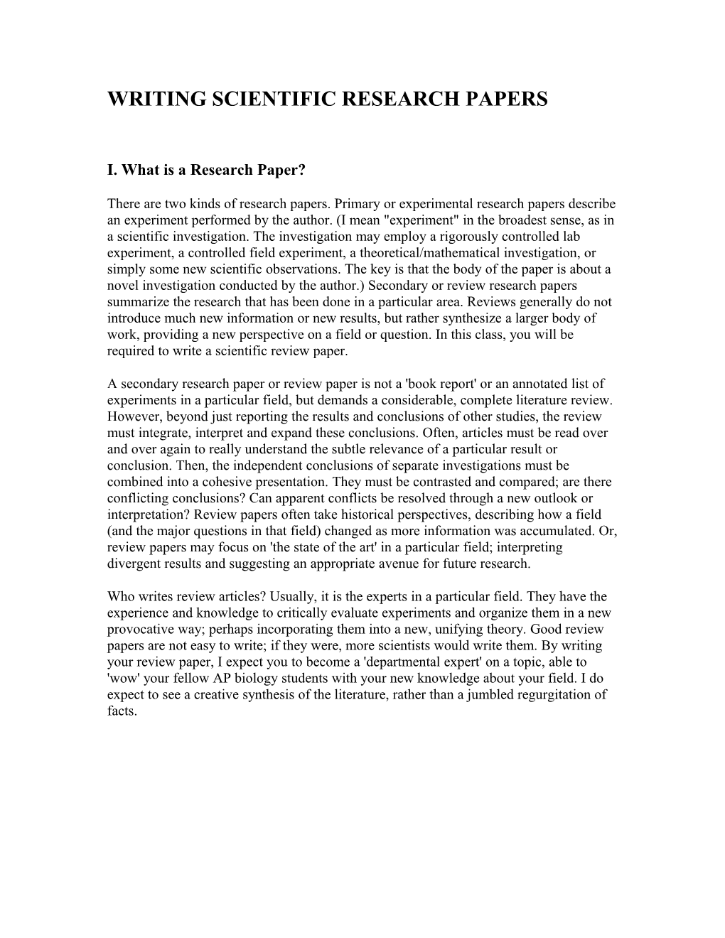 How to Write a Scientific Review Paper