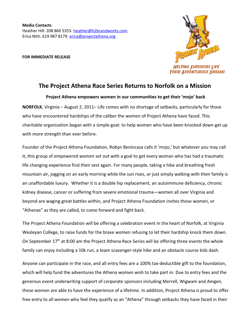 The Project Athena Race Series Returns to Norfolk on a Mission