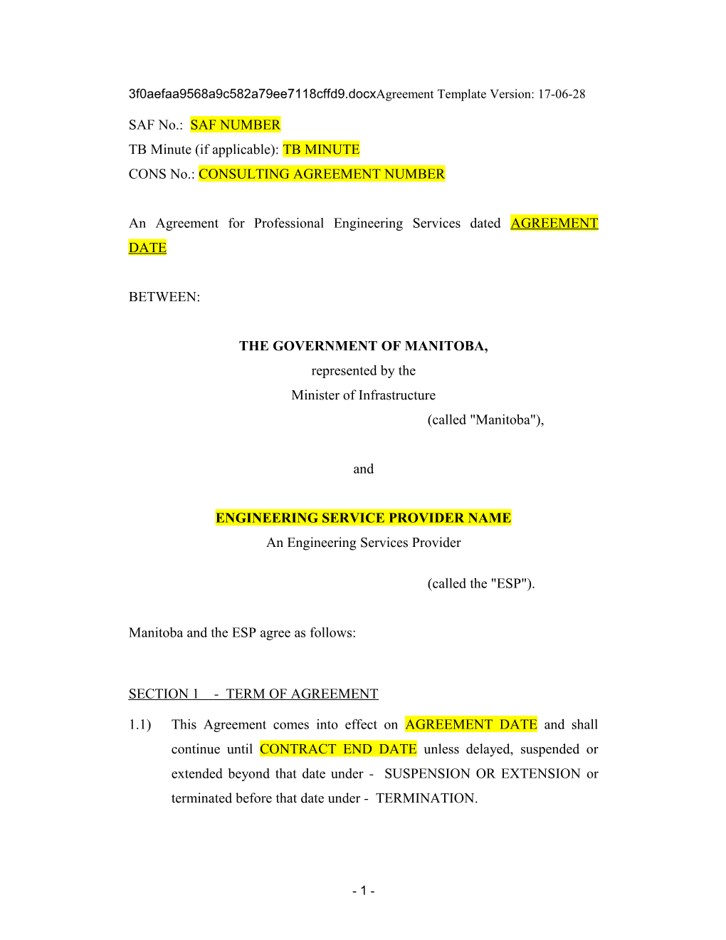 This Agreement for Professional Engineering Services Made in Quadruplicate