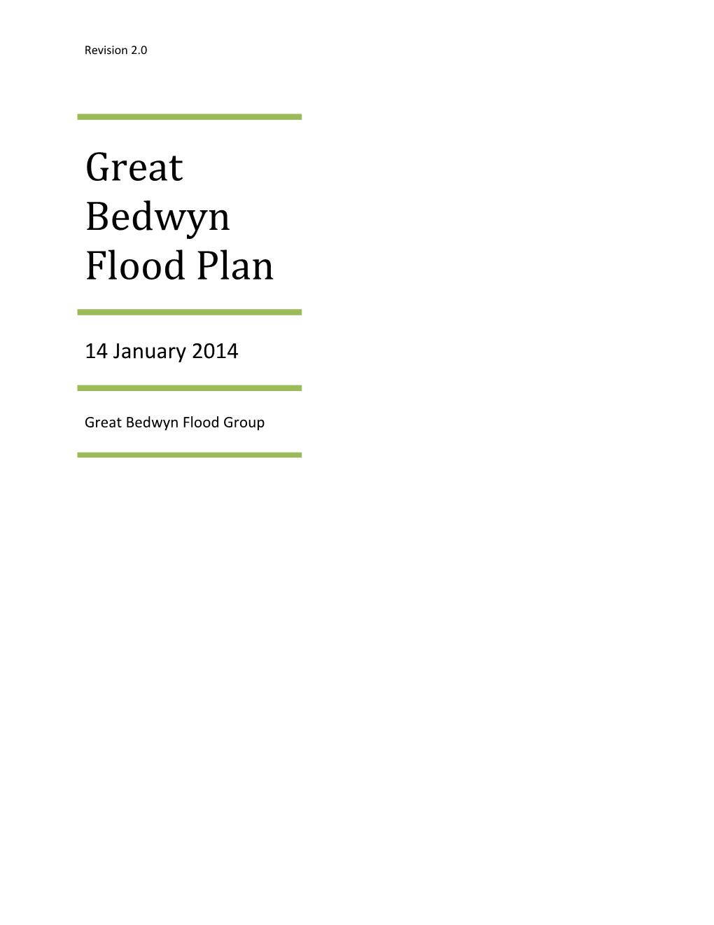 Great Bedwyn Flood Plan