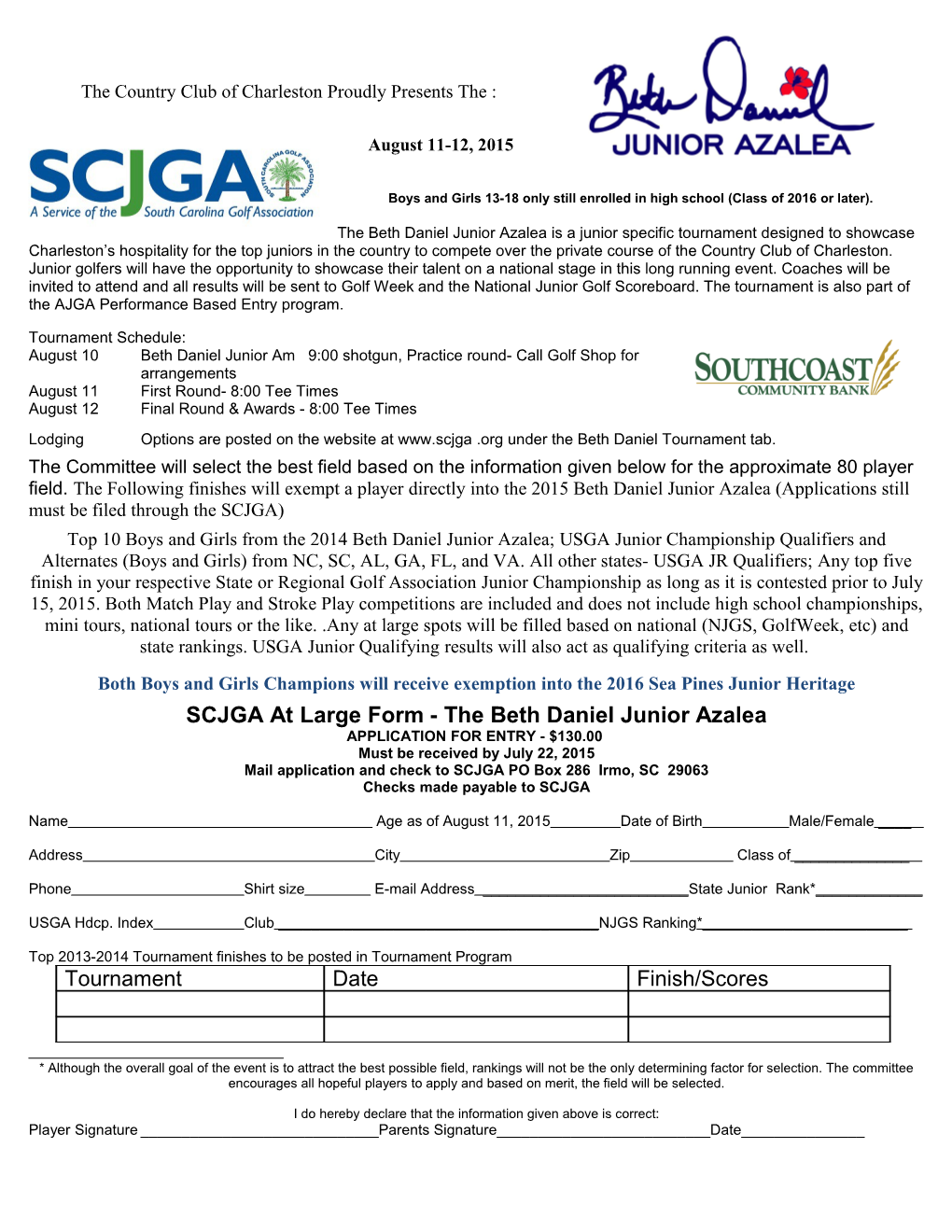 Thornblade Club and the South Carolina Junior Golf Association